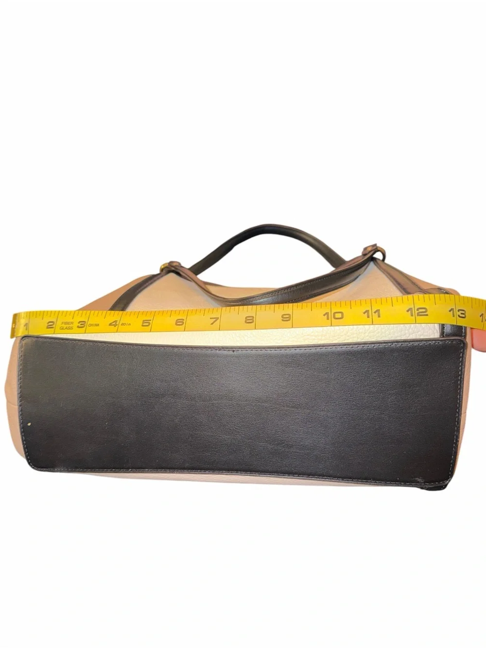 Coach Kristy Two-Tone Cream and Black Leather Shoulder Bag